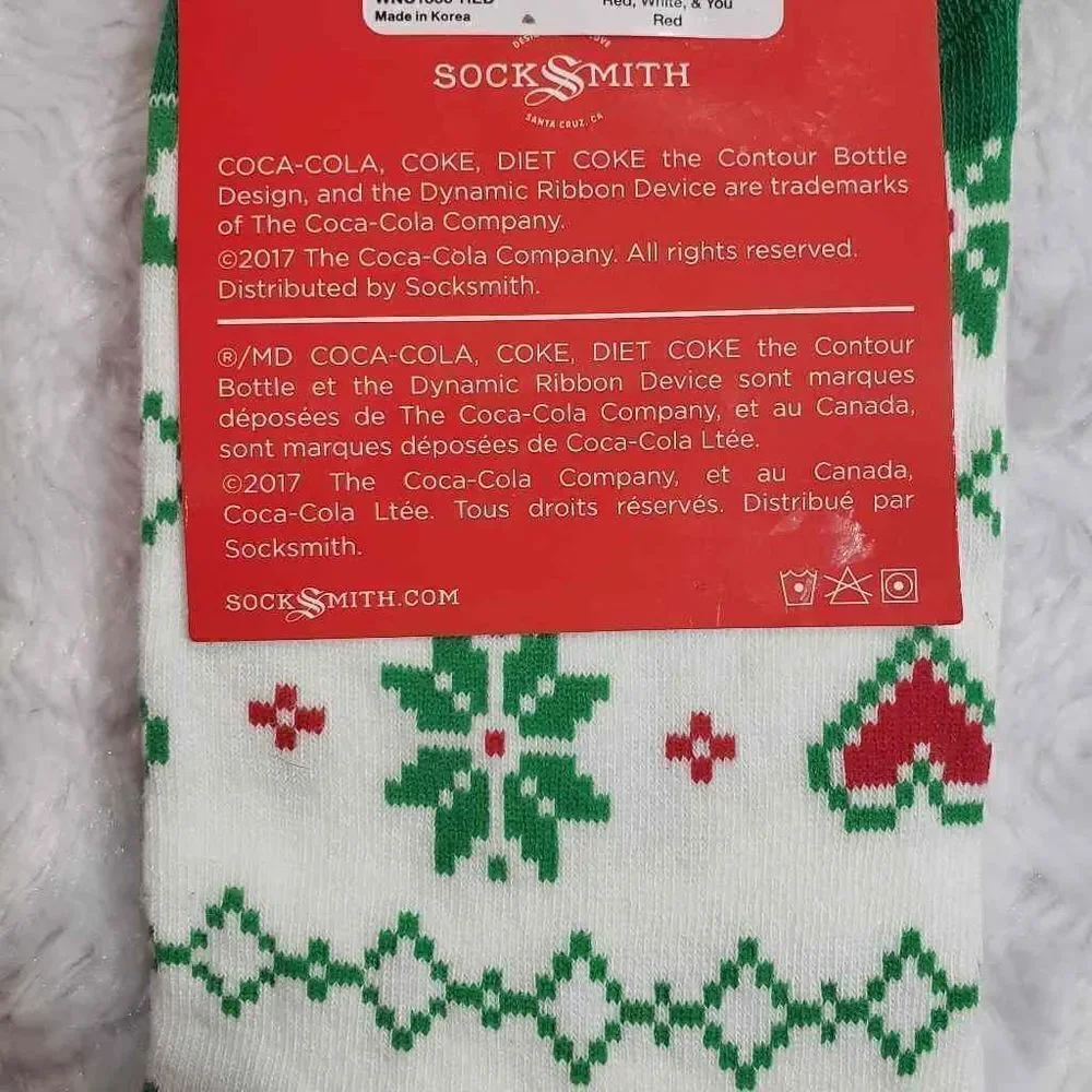 NWT Coca Cola holiday Polar Bear socks womens shoe 5-10.5